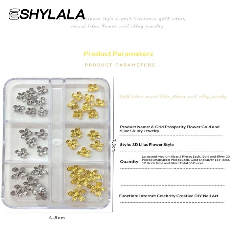 20/30pcs 3D Alloy Flower Nail  - огляд і ціна Nail Art Lilac