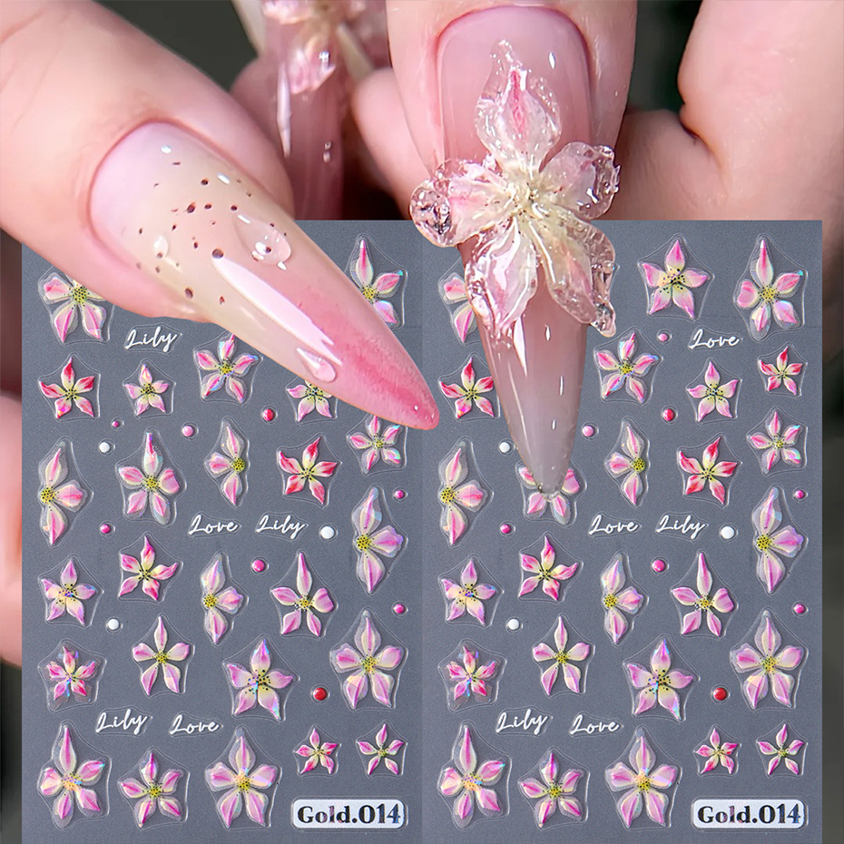 2pcs Shiny Lily Flower Nail Ar - огляд і ціна Nail Art Full Design