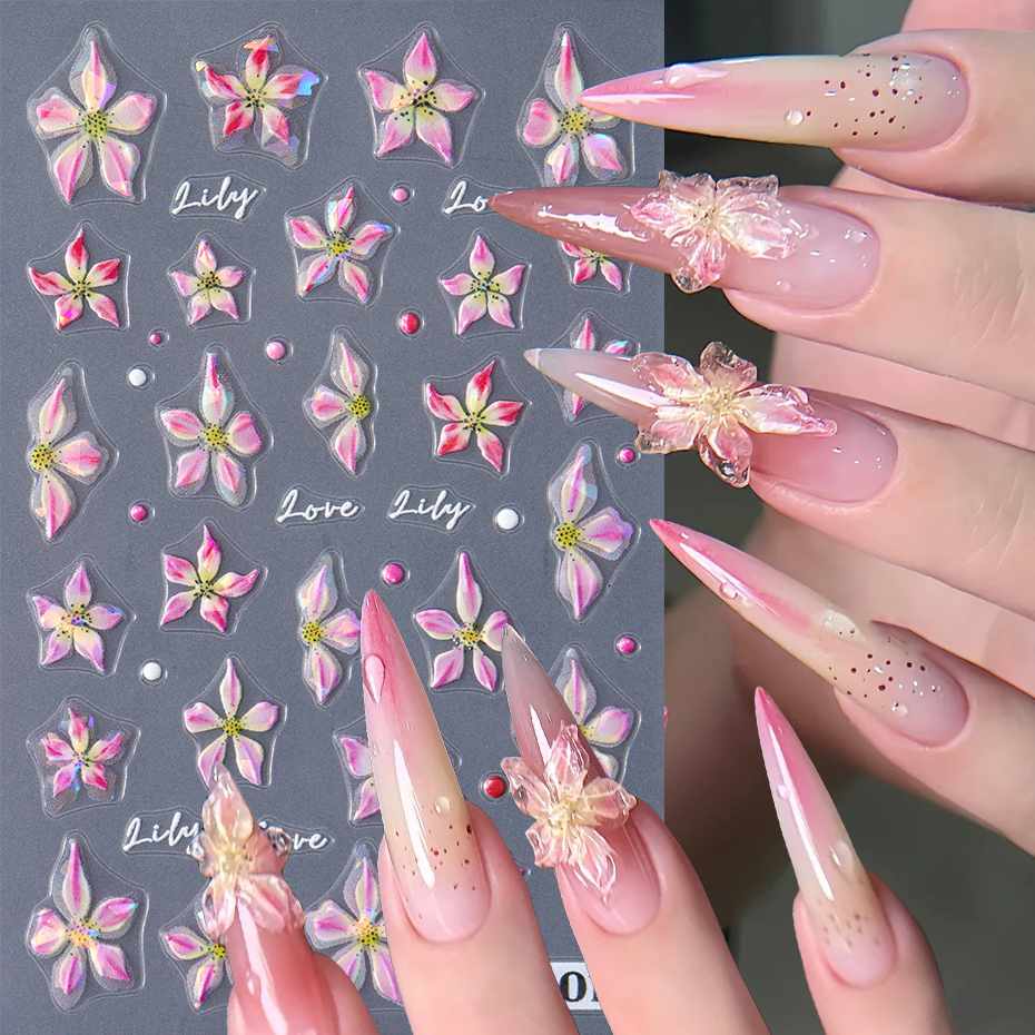 2pcs Shiny Lily Flower Nail Ar - огляд і ціна Nail Art Full Design