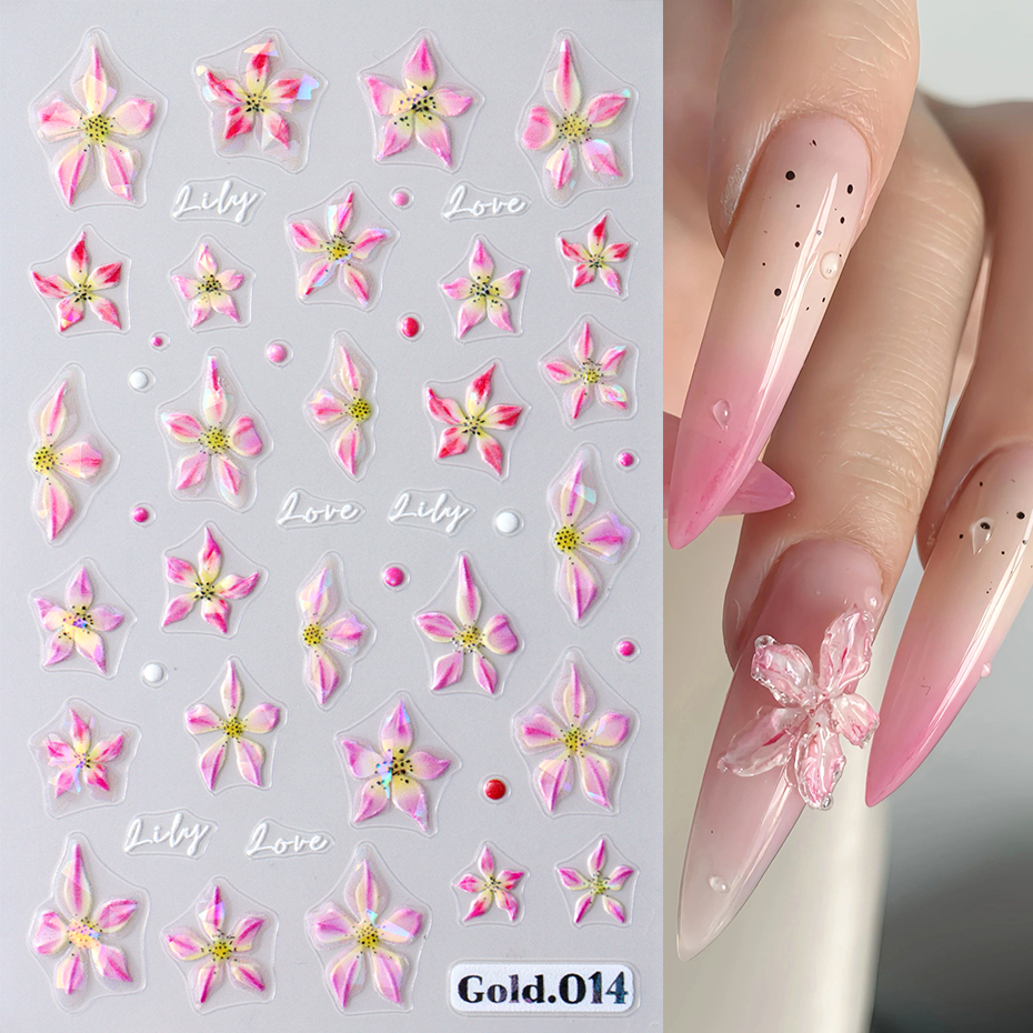 2pcs Shiny Lily Flower Nail Ar - огляд і ціна Nail Art Full Design