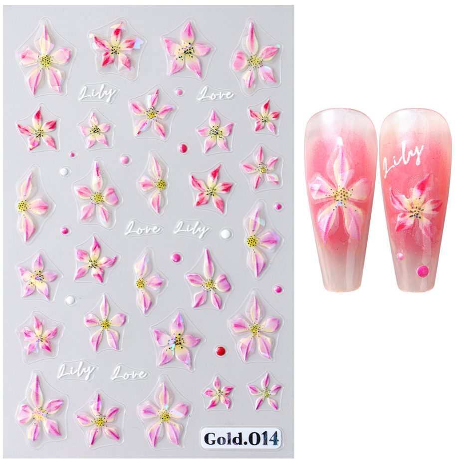 2pcs Shiny Lily Flower Nail Ar - огляд і ціна Nail Art Full Design
