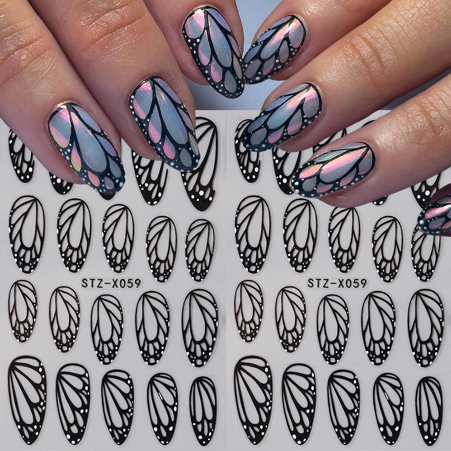 Stunning Black Butterfly Wing  - огляд і ціна Nail Art Full Design