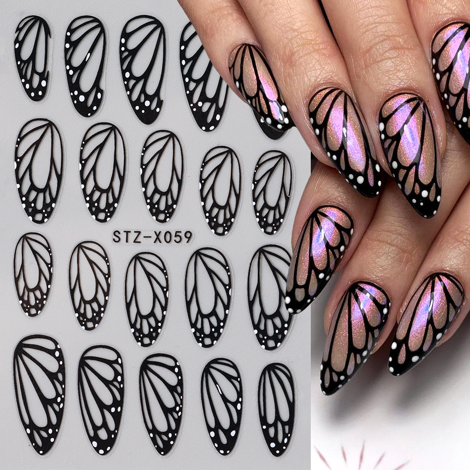 Stunning Black Butterfly Wing  - огляд і ціна Nail Art Full Design