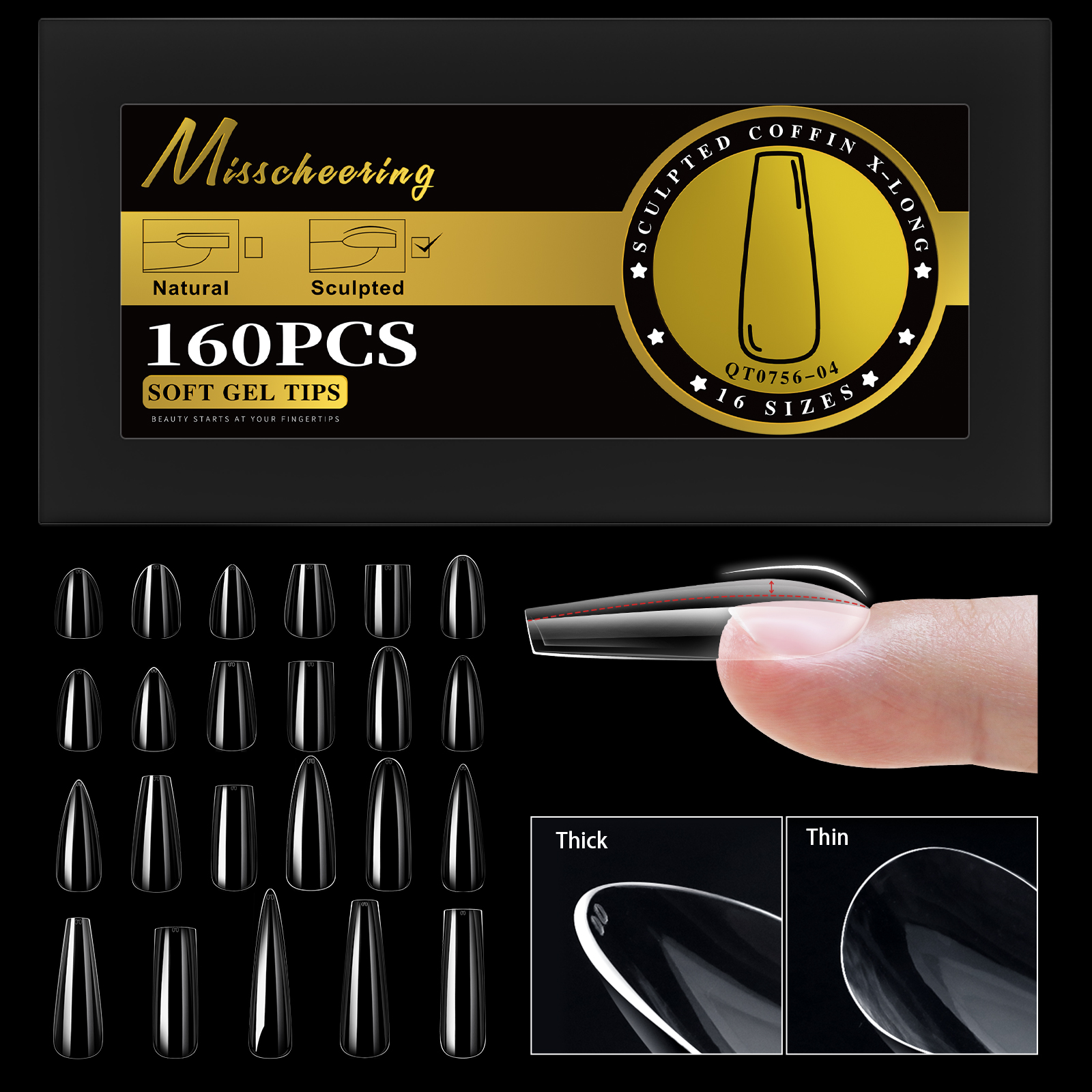 S-2XL Glossy False Nail Tips S - огляд і ціна Nail Extension Form