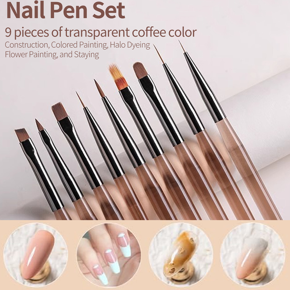 LINMANDA 9Pcs Nail Brush Liner - огляд і ціна Nail Art Navy