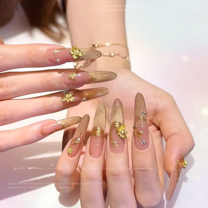SUSU 20/30pcs 3D Alloy Flower  - огляд і ціна Nail Art Lilac