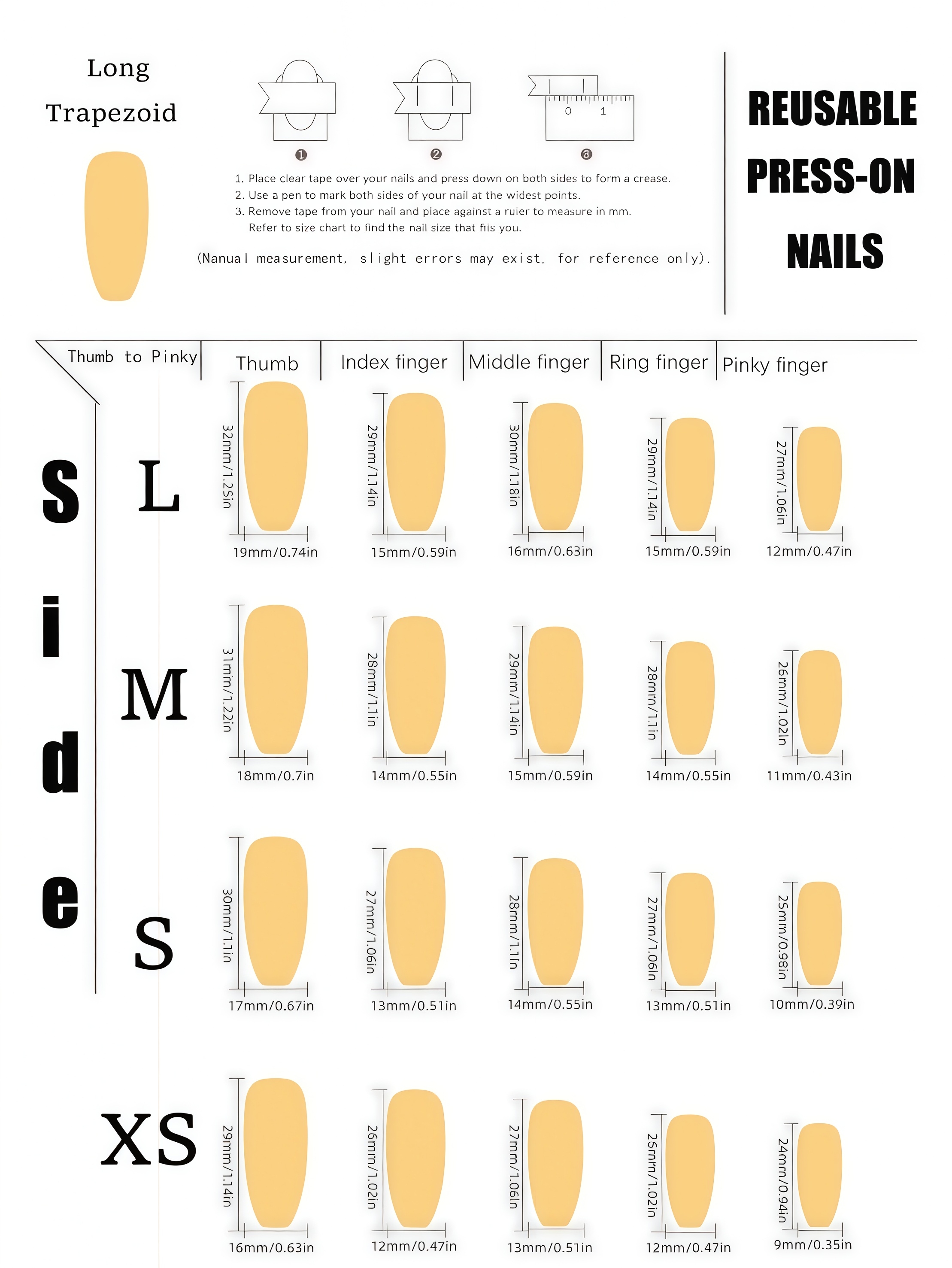 10 Long Trapezoidal Press-On N - огляд і ціна Nail Art Jelly