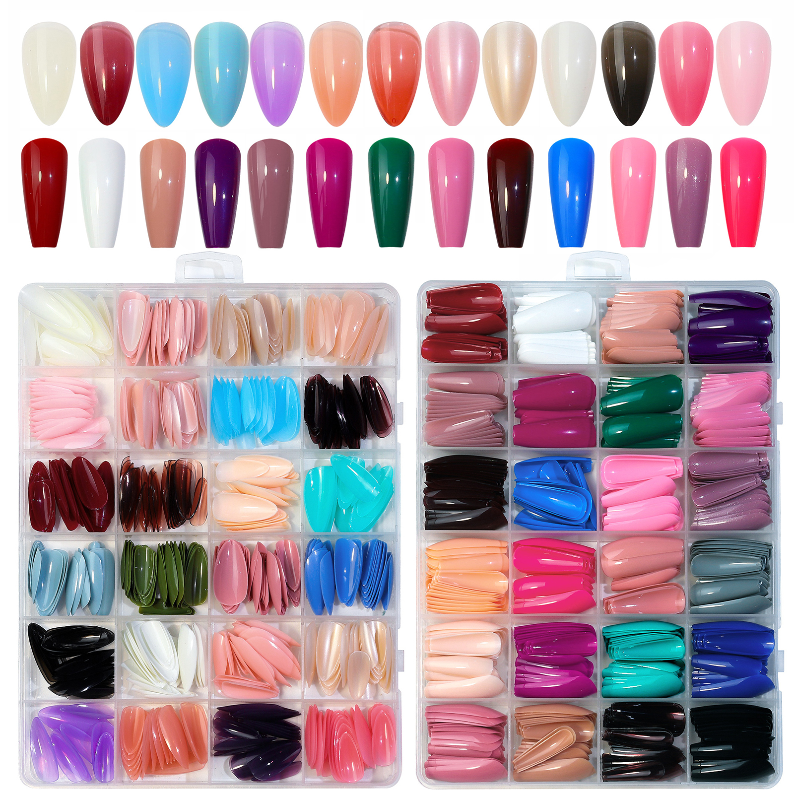 24 grids solid color wear nail - огляд і ціна Nail Art Pink