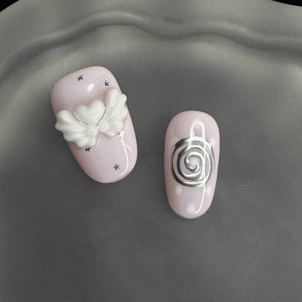 Korean Vintage Wishcore Short  - огляд і ціна Nail Art Pink