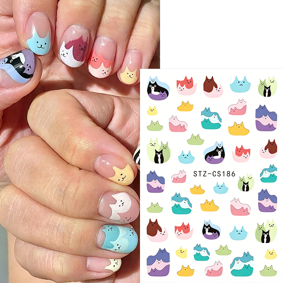 2pcs Cute Cat Nail Stickers Ca - огляд і ціна Nail Art Full Design