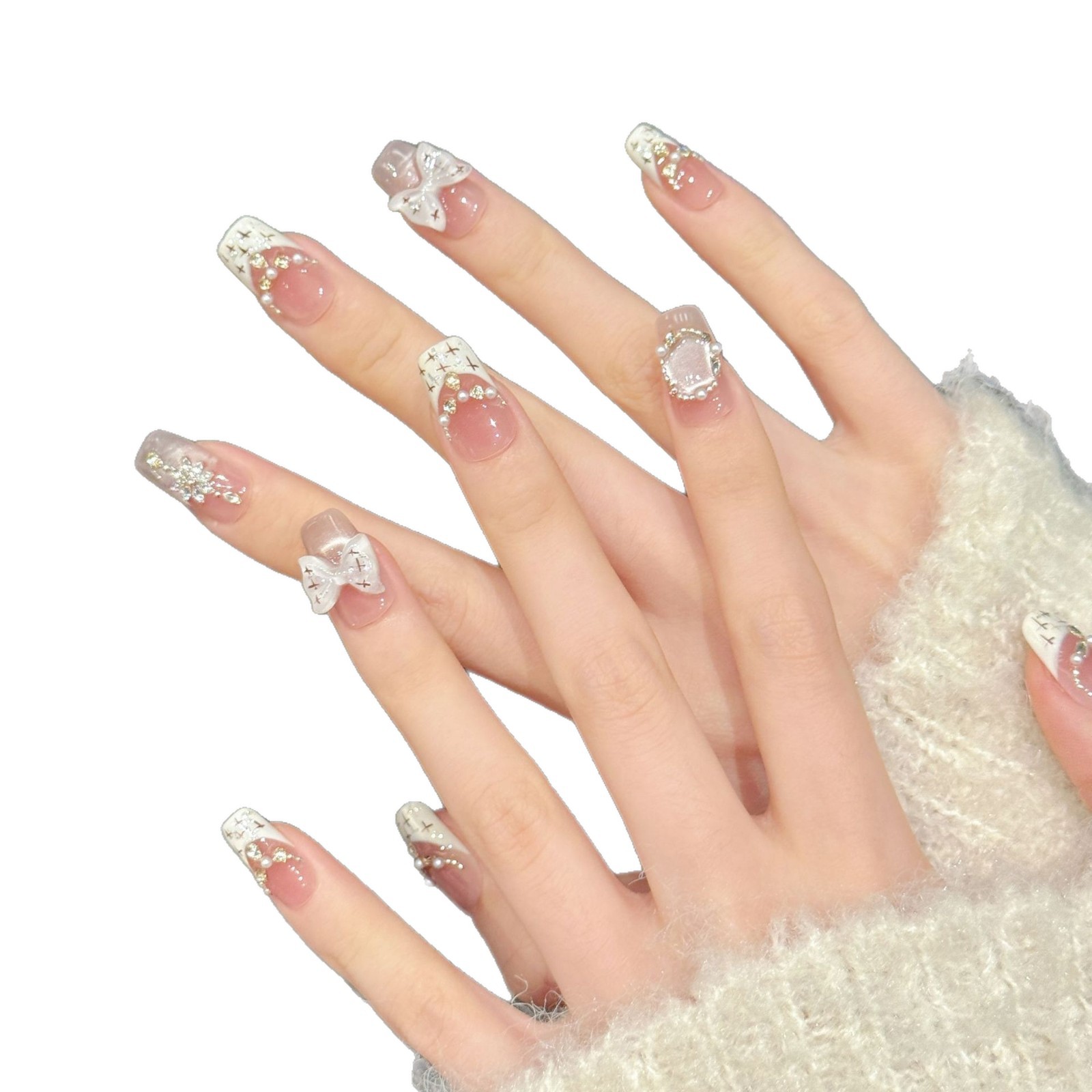 10pcs Sweet Style Press on Nai - огляд і ціна Nail Art French Nails