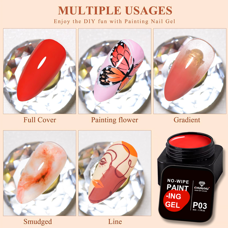 CHUNSHU 5ml No Wipe 4in1 Semi- - огляд і ціна Nail Art Full Design