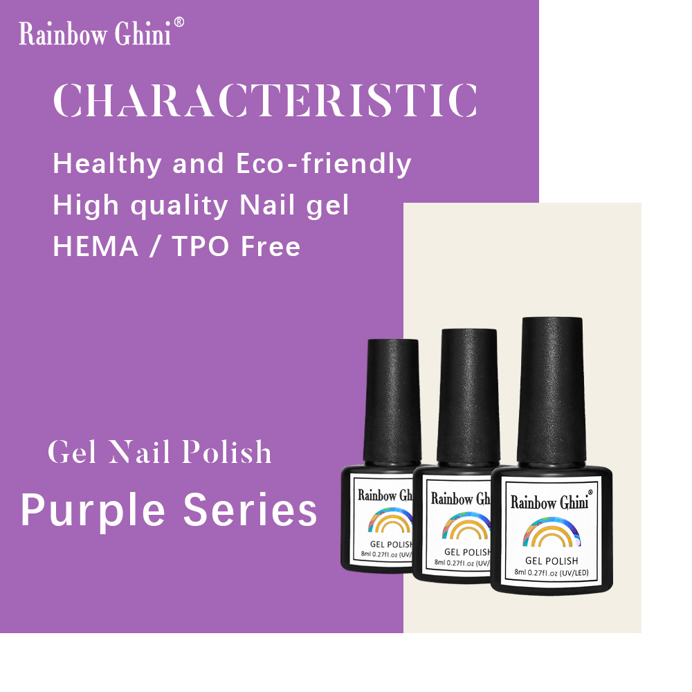 Rainbow Ghini 8ml Purple Serie - огляд і ціна Nail Art Lilac